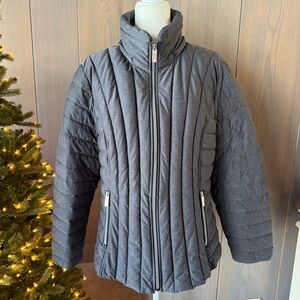 NAUTICA Gray Quilted Coat 1X